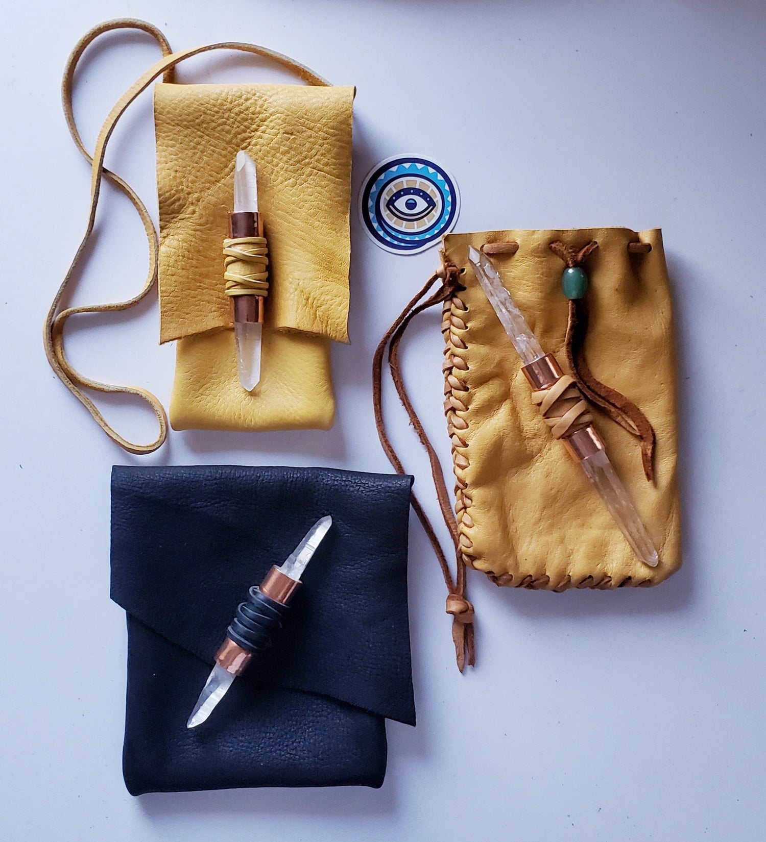 HEALING WAND & LEATHER POUCH