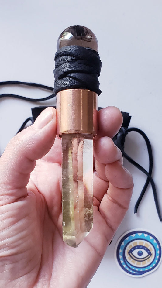 CITRINE & SMOKY QUARTZ SCEPTER