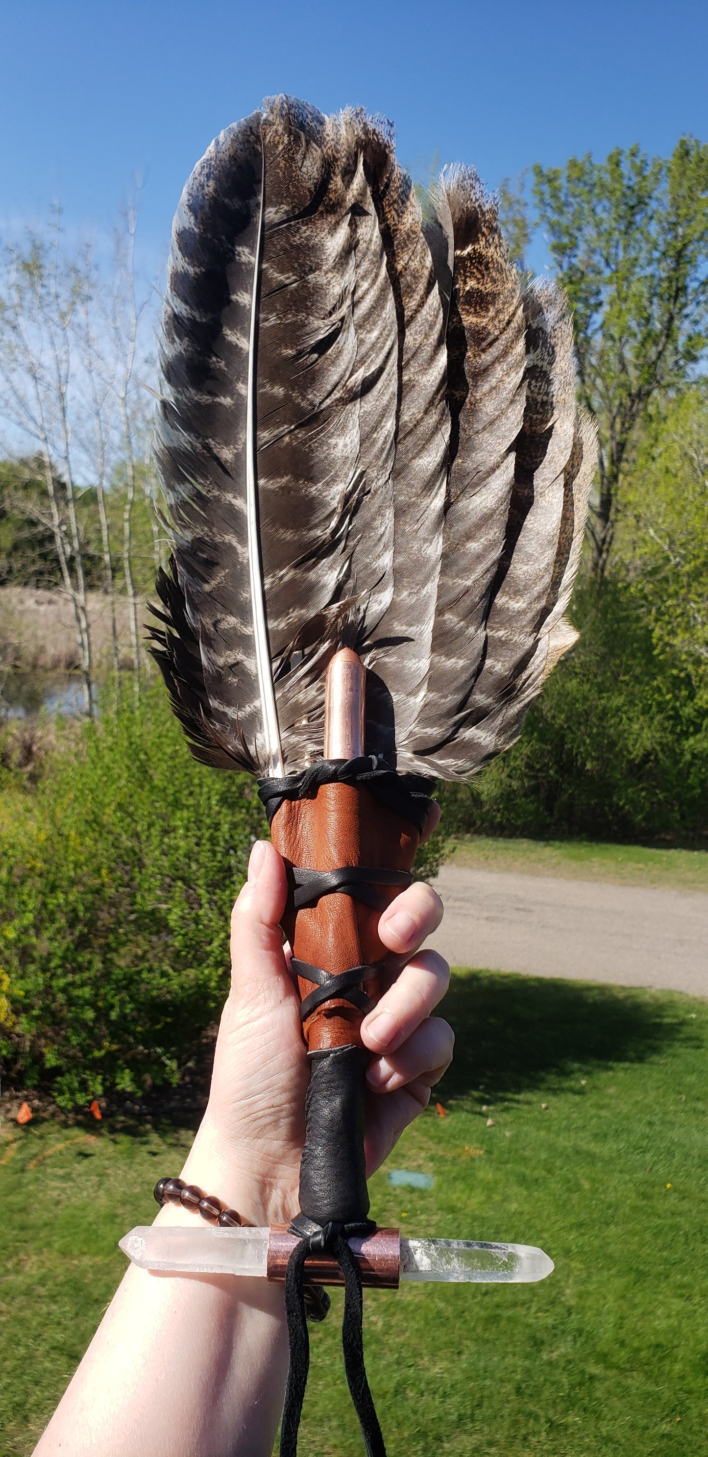 SMUDGE FAN/RATTLE/HEALING WAND