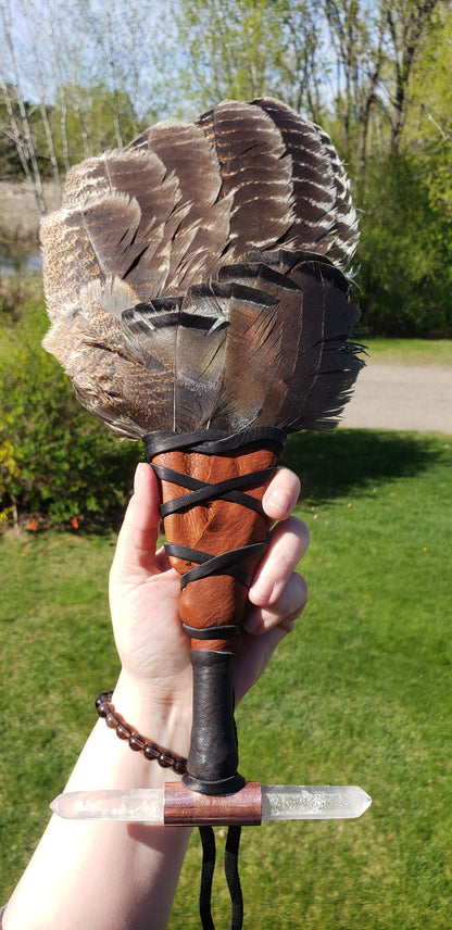 SMUDGE FAN/RATTLE/HEALING WAND