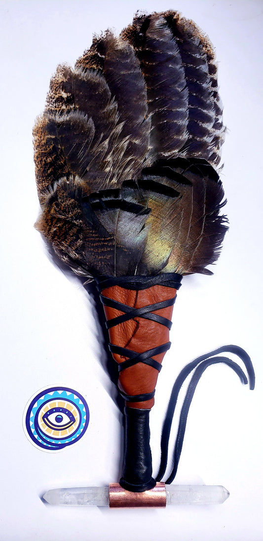 SMUDGE FAN/RATTLE/HEALING WAND
