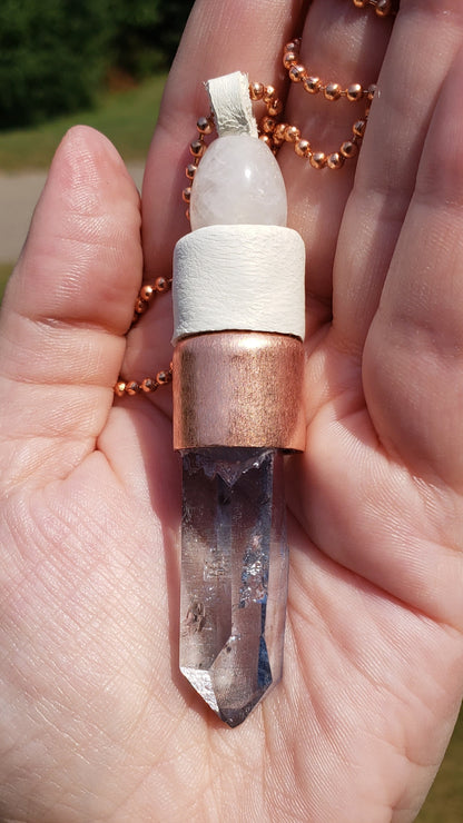 TITANIUM AURA LEMURIAN PENDANT (reserved for Sherry)