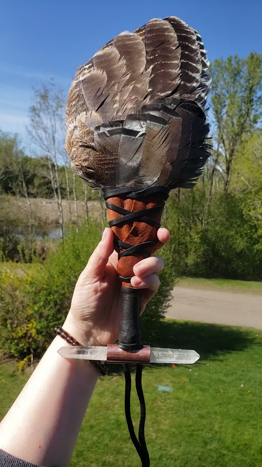 SMUDGE FAN/RATTLE/HEALING WAND