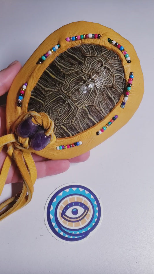 Healing Wand/Drum Mallet & Red Eared Slider Turtle Rattle (custom order reserved for Melissa)